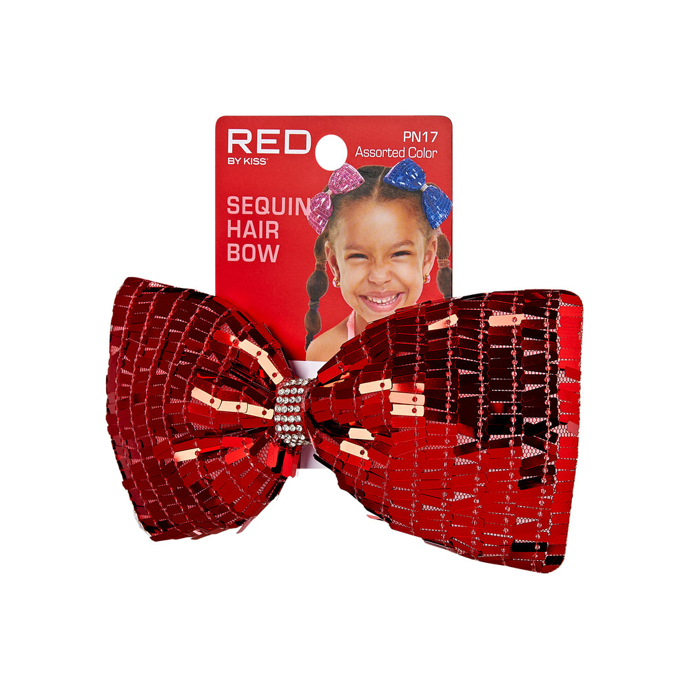 RED KIDS RIBBON METAL CLIP assorted color (SEQUIN)