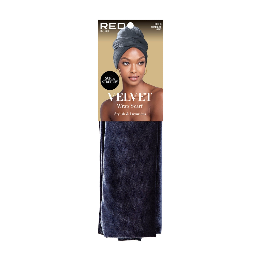 VELVET HEAD WRAP SCARF ROYAL