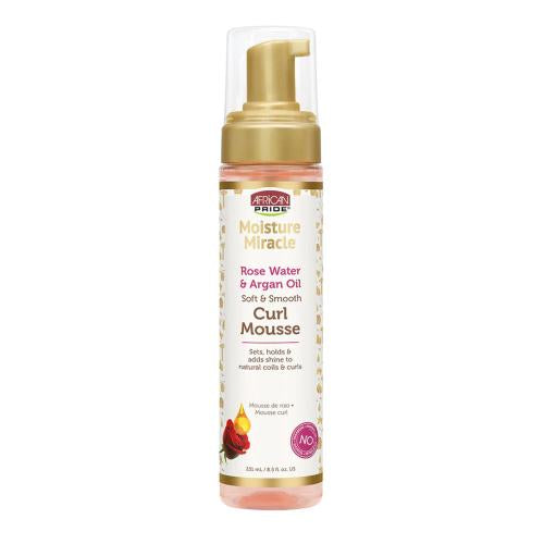 African Pride Moisture Miracle Curl Mousse Rose Water & Argan Oil 8.5oz