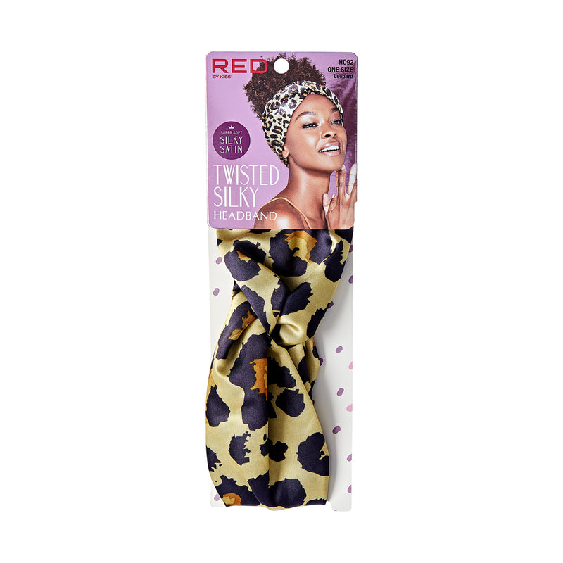 silky headband leopard