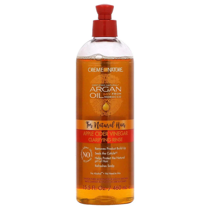 Creme Of Nature, Certified Natural Argan Oil From Morocco, Apple Cider Vinegar Clarifying Rinse, 15.5 fl oz