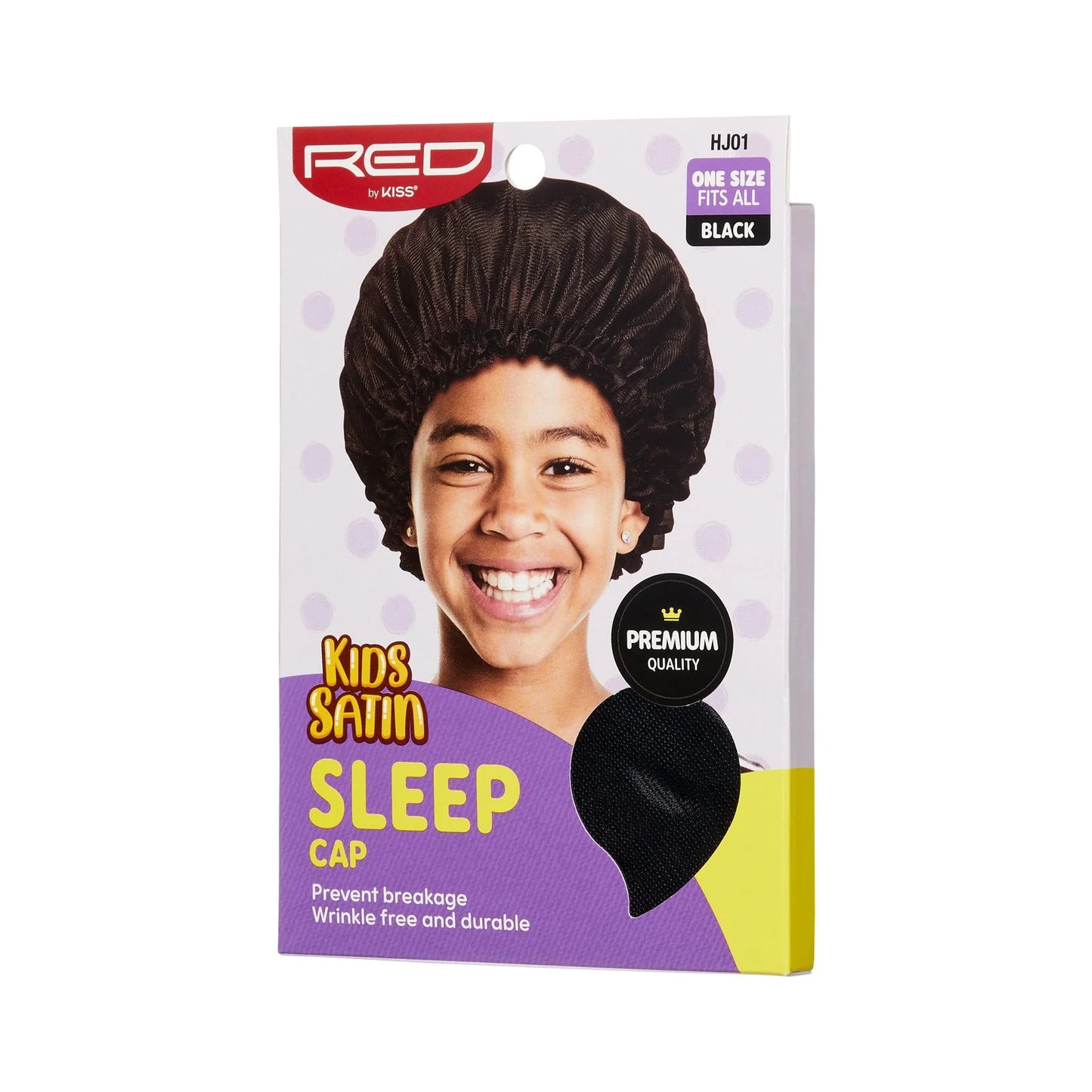 KIDS SATIN SLEEP CAP black