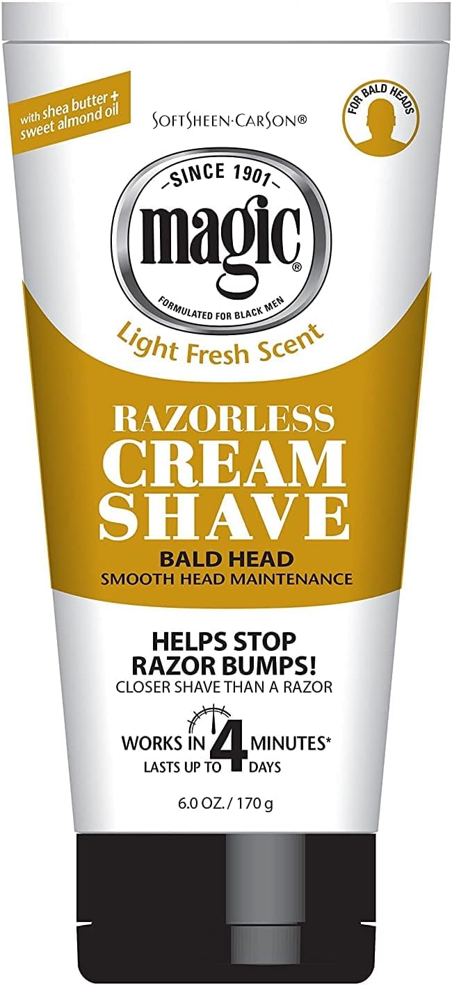 Magic Razorless Cream Shave Bald Head 6 Ounce Tube