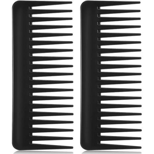 Hair Detangling Comb Wide Tooth Comb for Curly Hair Wet Dry Hair, No Handle Detangler Comb Styling Shampoo Comb (Black)