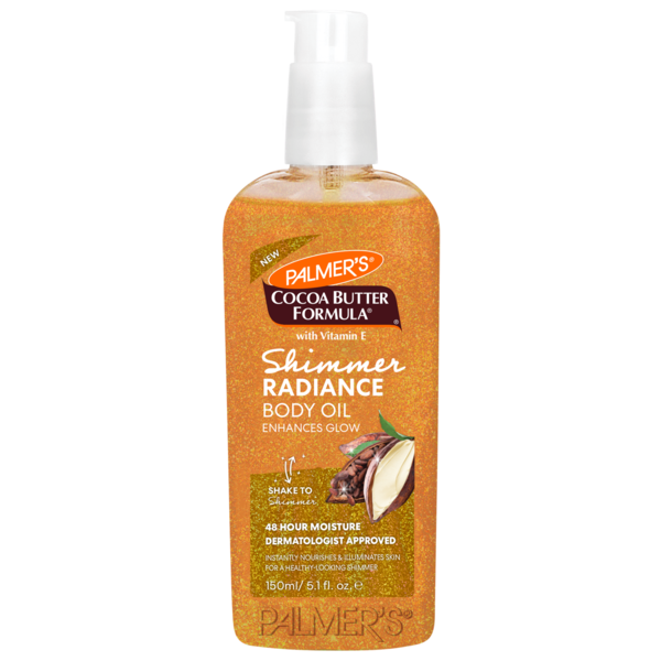 Palmers cocoa butter
Shimmer body oil