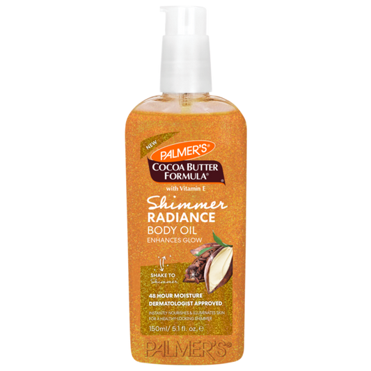 Palmers cocoa butter
Shimmer body oil