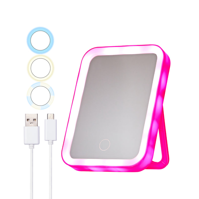 LED Table Mirror (pink)