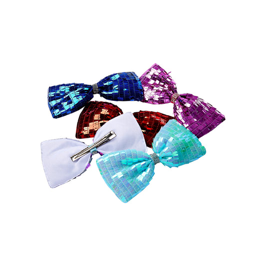RED KIDS RIBBON METAL CLIP assorted color  (SEQUIN)