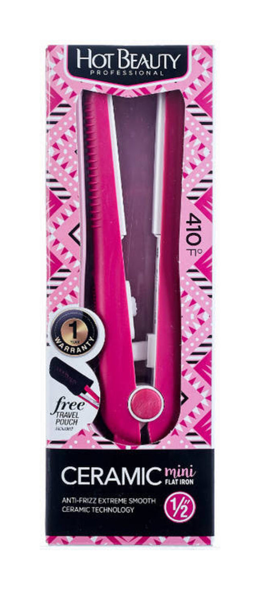 HOT BEAUTY 1/2" MINI FLAT IRON - PINK