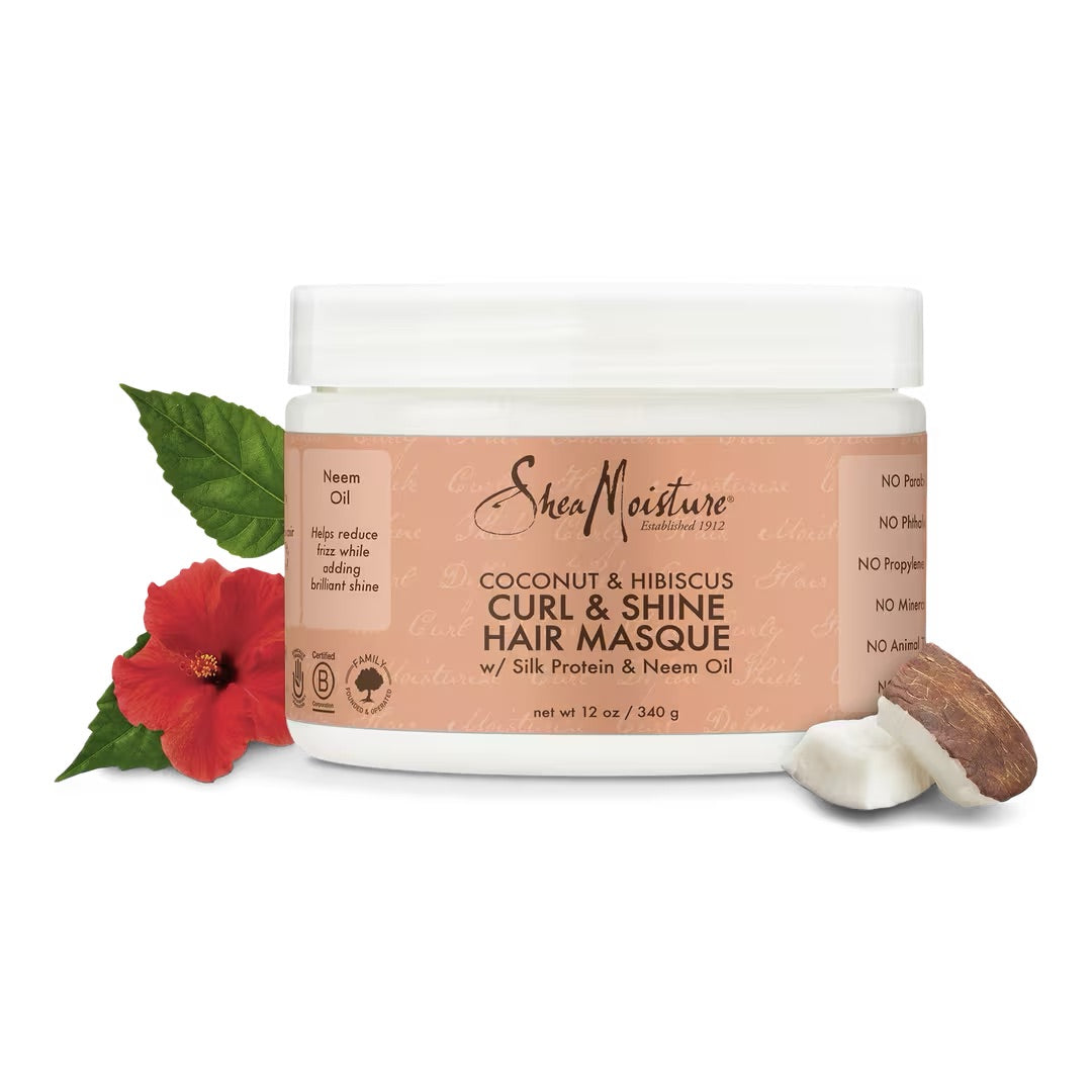 SHEA MOISTURE COCONUT AND HIBISCUS CURL AND SHINE HAIR MASQUE 12oz