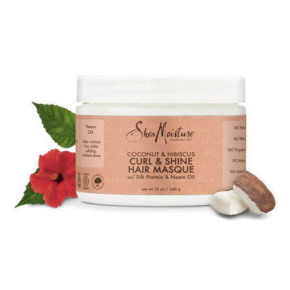 SHEA MOISTURE COCONUT AND HIBISCUS CURL AND SHINE HAIR MASQUE 12oz