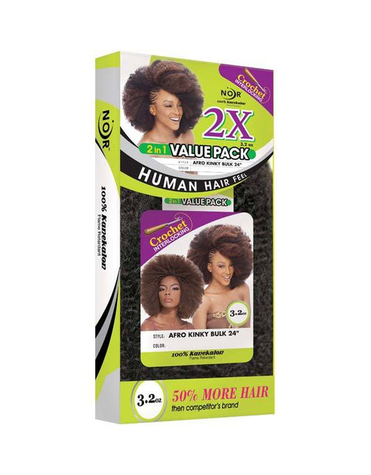 2x Afro kinky bulk 24”