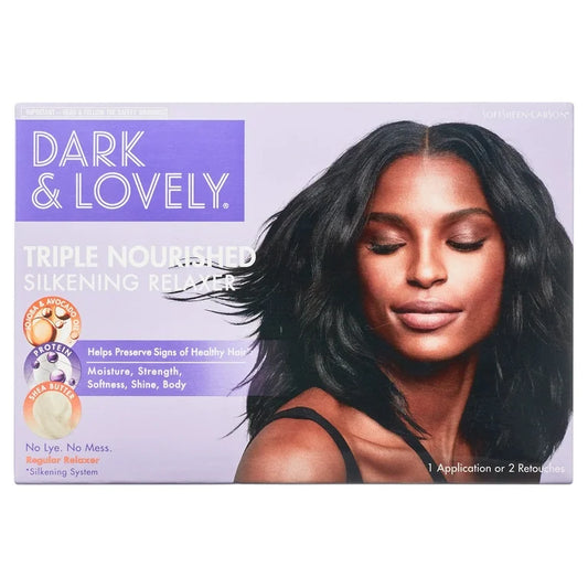 Dark and Lovely Triple Nourished Shine Enhancing, Hair Relaxer, for All Hair Types, Regular Strength