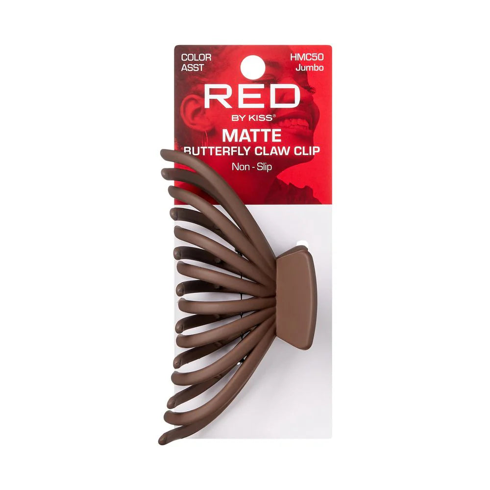 MATTE BUTTERFLY CLAW HAIR CLIP - RED BY KISS- JUMBO