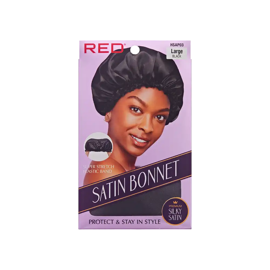 RED SATIN BONNET LARGE