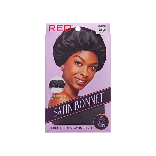 RED SATIN BONNET LARGE