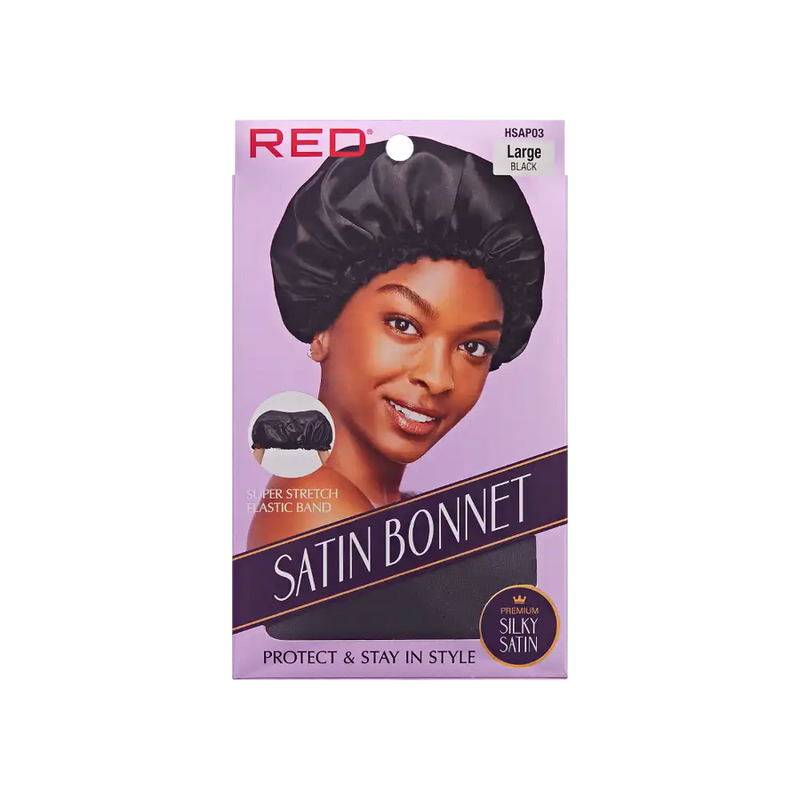 RED SATIN BONNET LARGE
