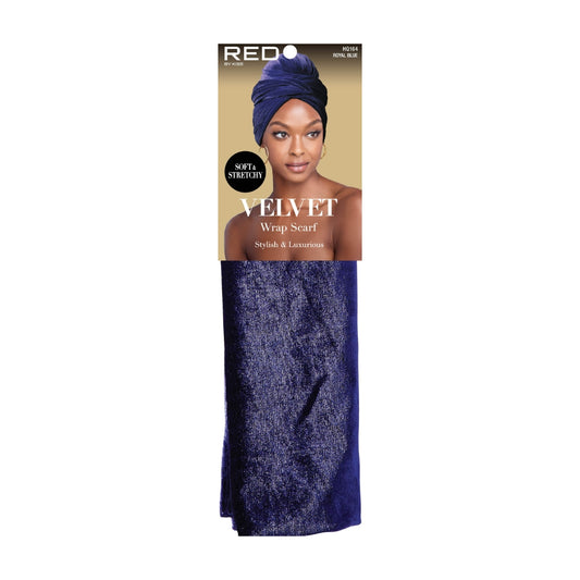 VELVET HEAD WRAP SCARF ROYAL