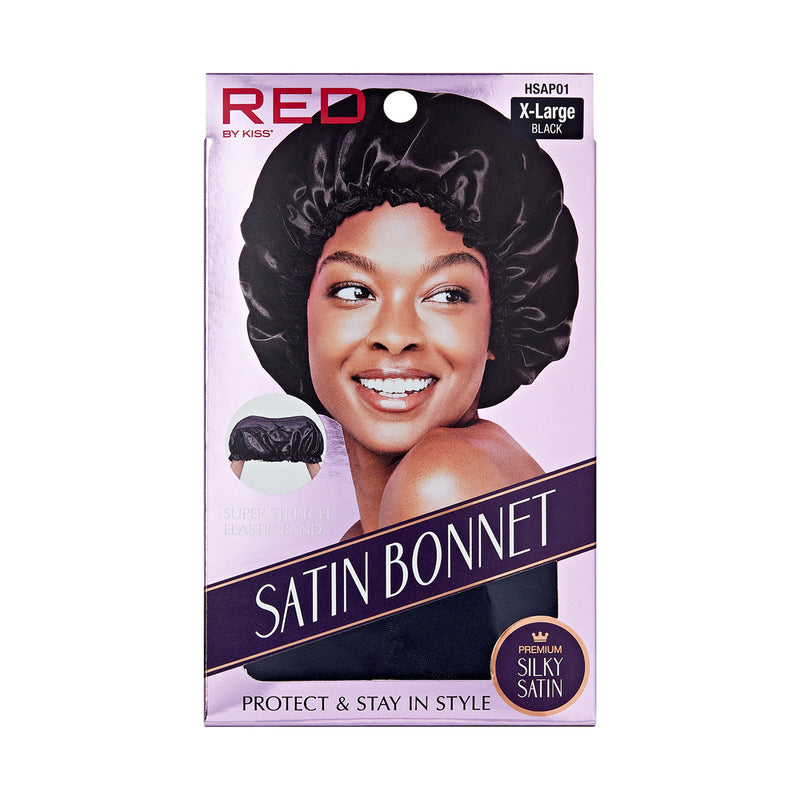 RED SATIN BONNET XL