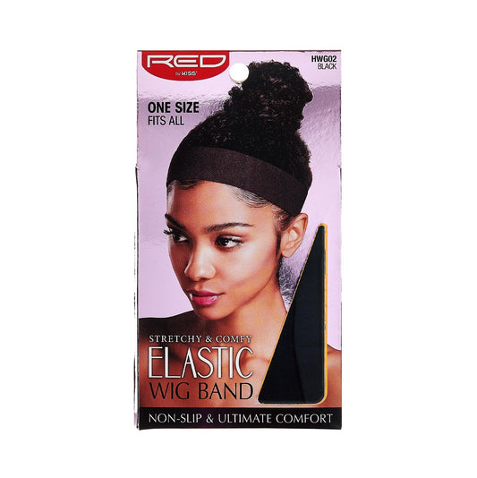 RED ELASTIC WIG BAND BLACK
