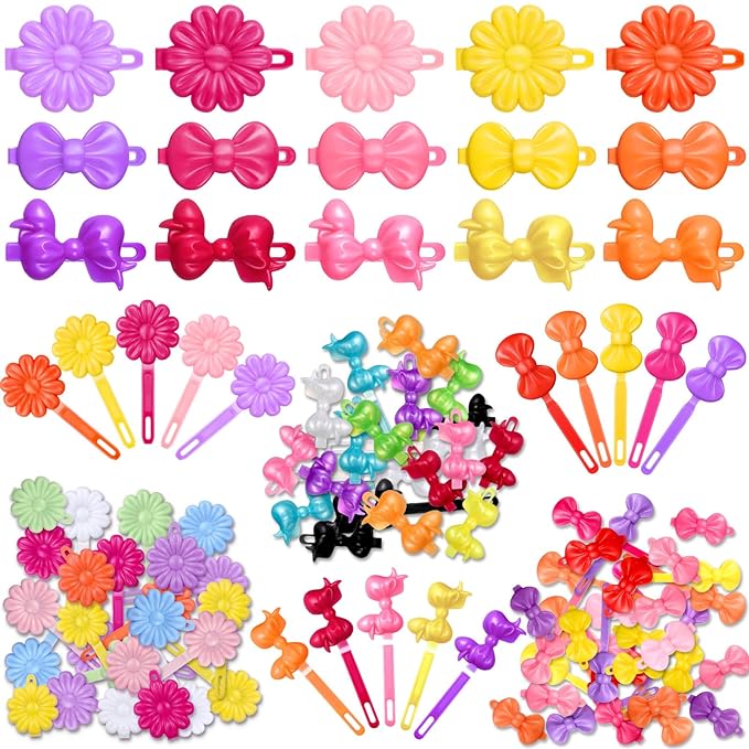 Primary Color Flower Barrettes(24 pcs)