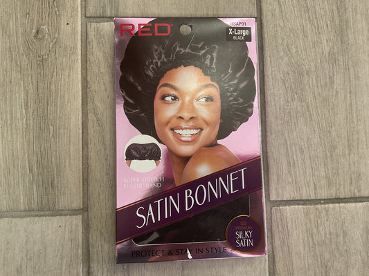 RED SATIN BONNET XL