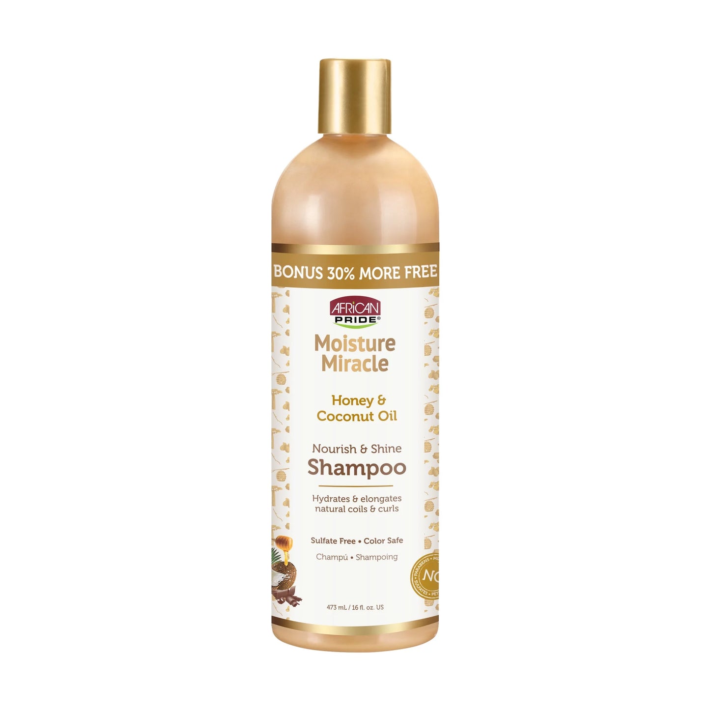 AFRICAN PRIDE MOISTURE MIRACLE HONEY & COCONUT OIL SHAMPOO 16oz