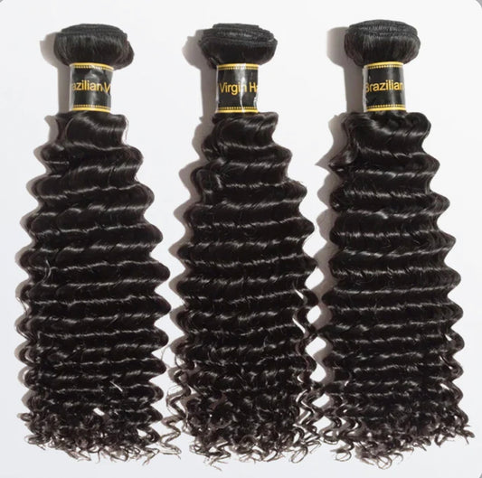 Bejulz 3 Bundle DEAL Deep Curly Virgin Brazilian Hair