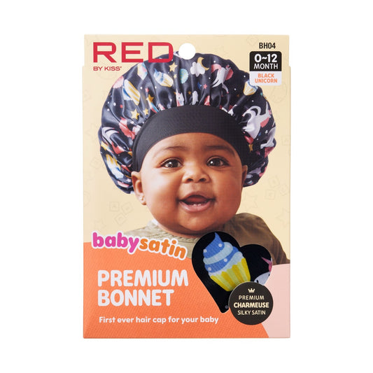 RED BABY SATIN BONNET