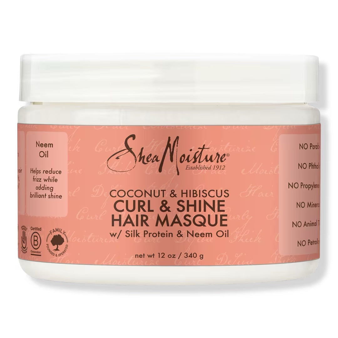 SHEA MOISTURE COCONUT AND HIBISCUS CURL AND SHINE HAIR MASQUE 12oz